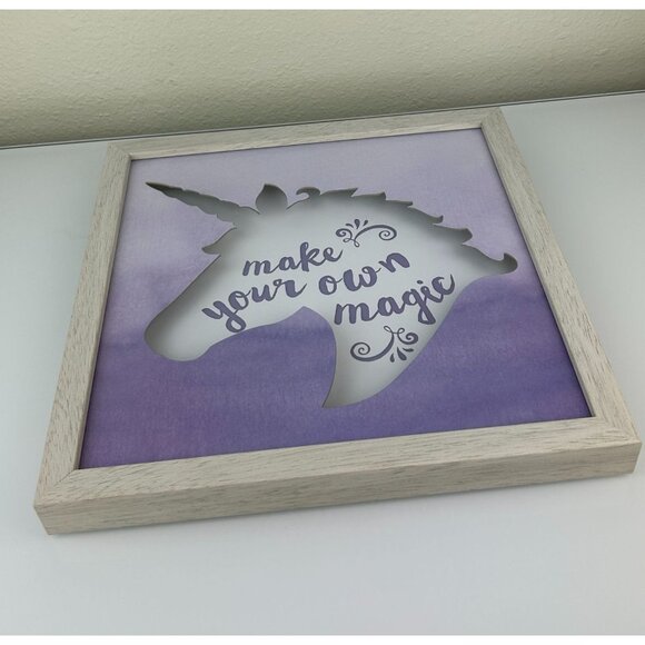 Unicorn Purple Make Your Own Magic Framed Art New View Gifts Girls Room Girly - Picture 13 of 13